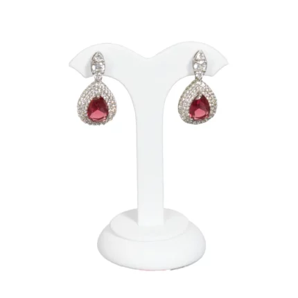 earring stand white medium front view with earring