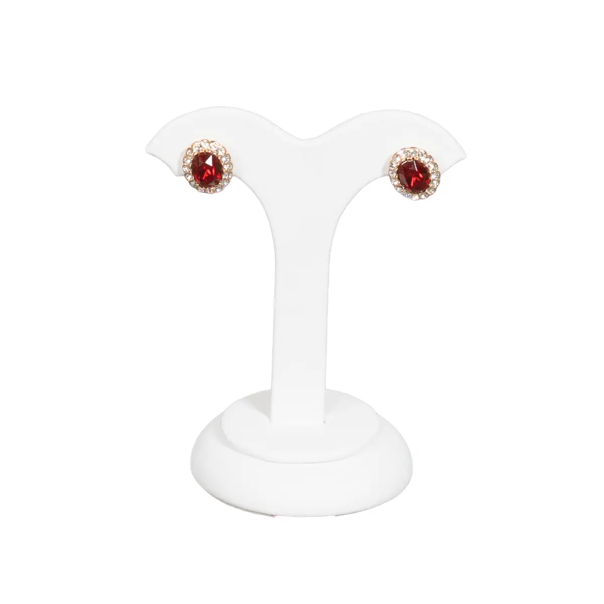 earring stand white small front view with earring