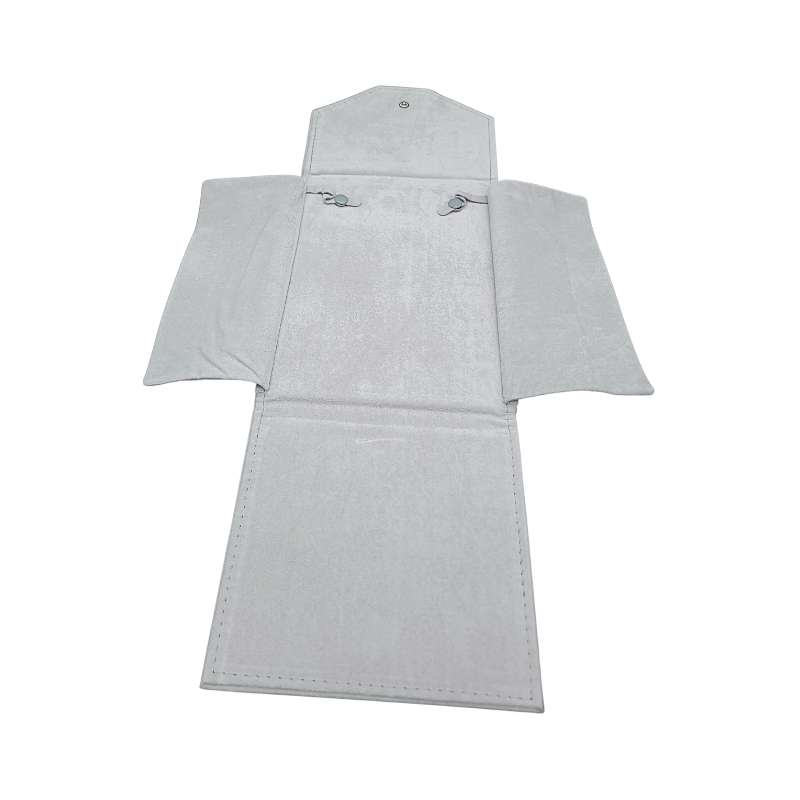 grey velvet necklace pouch