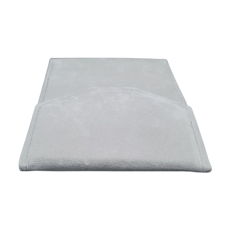 grey velvet necklace pouch