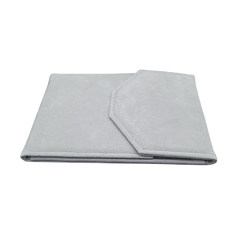 grey velvet necklace pouch
