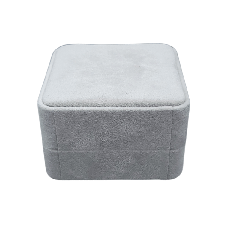 Grey velvet ring and earing box