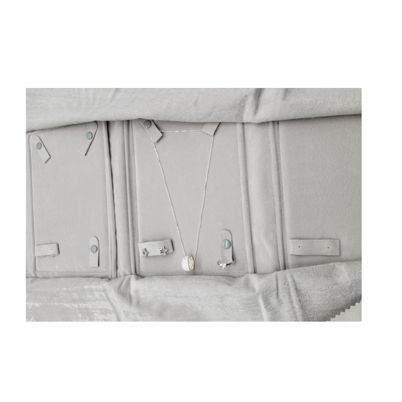 grey velvet set roll pouch 4 pads