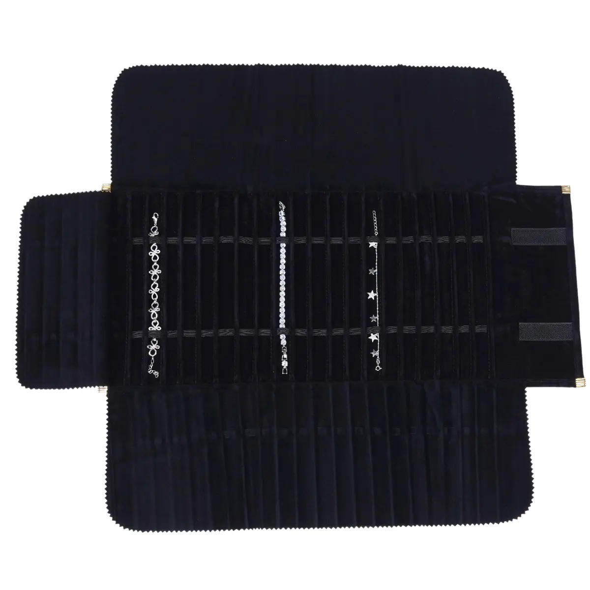jewellery-roll-for-bracelet-black-POB081-8 jewellery roll for bracelet black- detail with bracelet