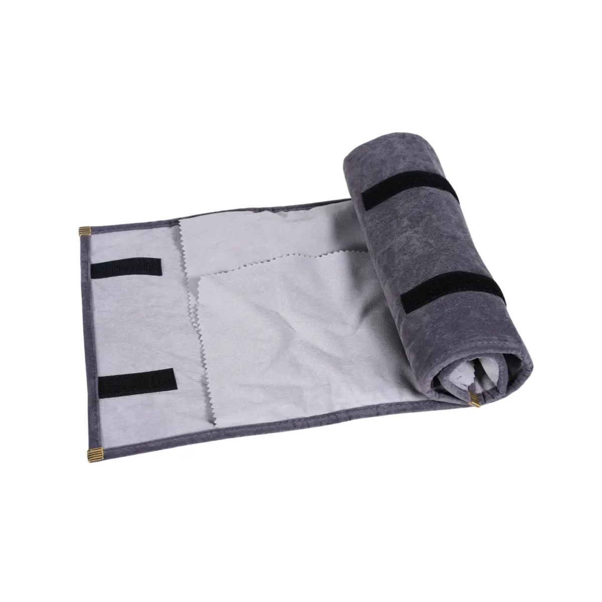 jewellery roll for earring grey - rolling up