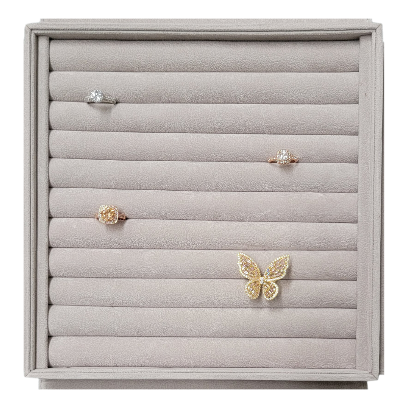 Ring jewellery tray with cloth cover 739A-2