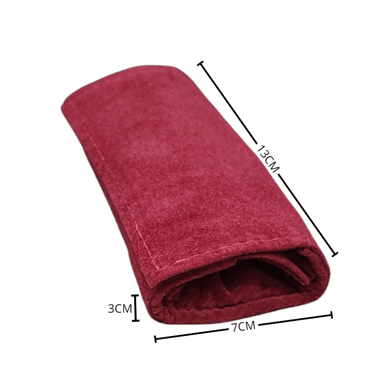 Burgandy velvet X-small set pouch-4