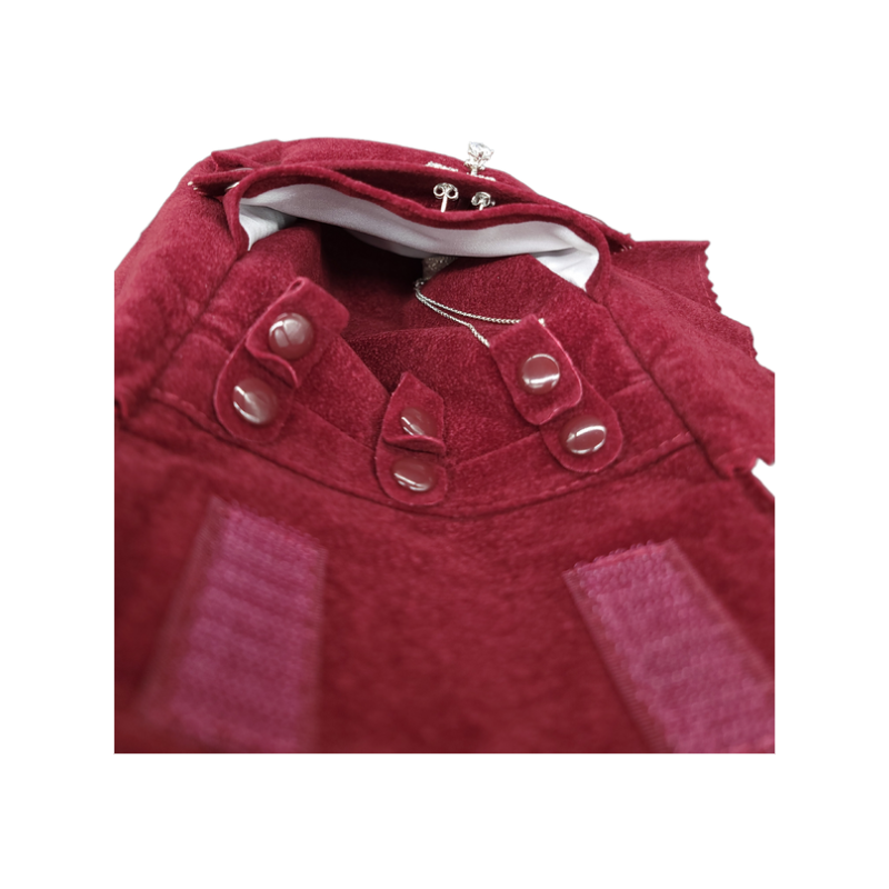 Burgandy velvet X-small set pouch-7