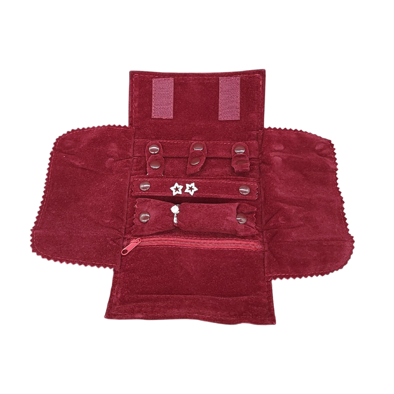 Burgandy velvet X-small set pouch-8