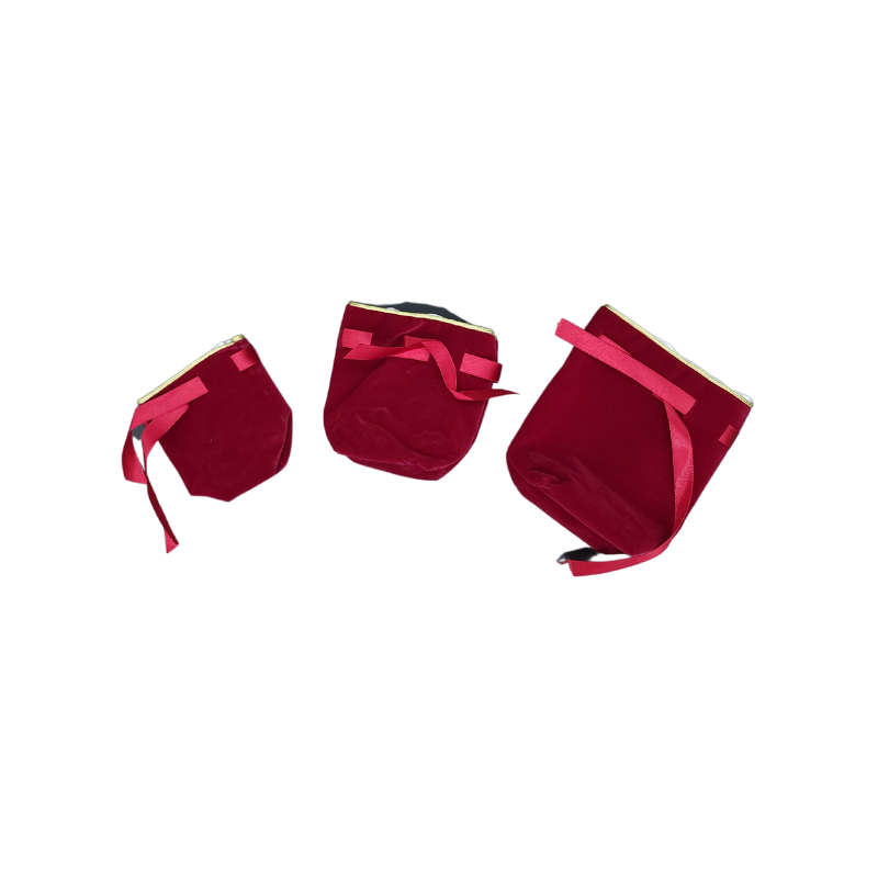 Burgandy velvet pouch-1