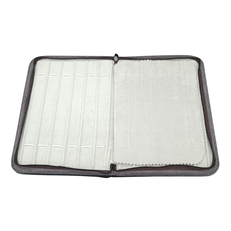 grey velvet bracelet zip pouch