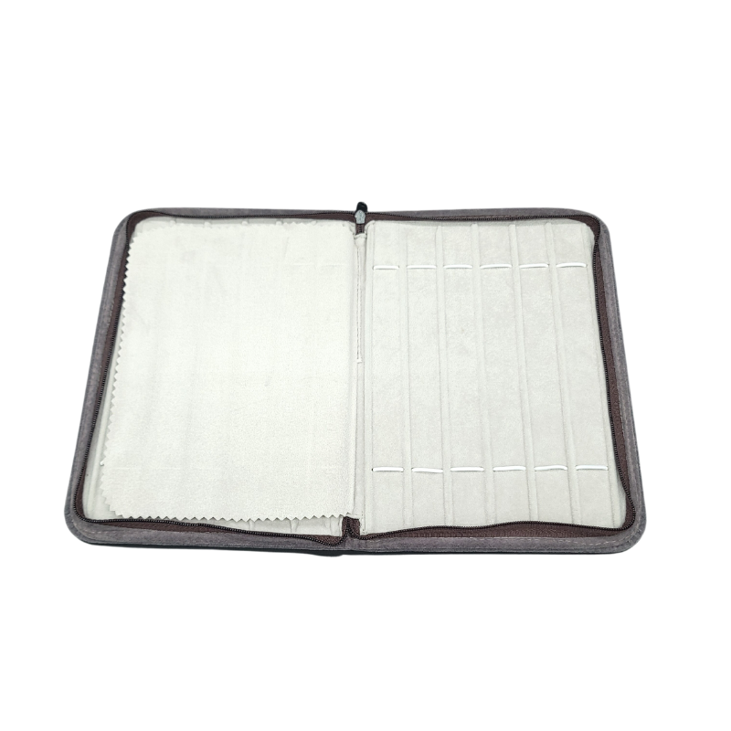 grey velvet bracelet zip pouch