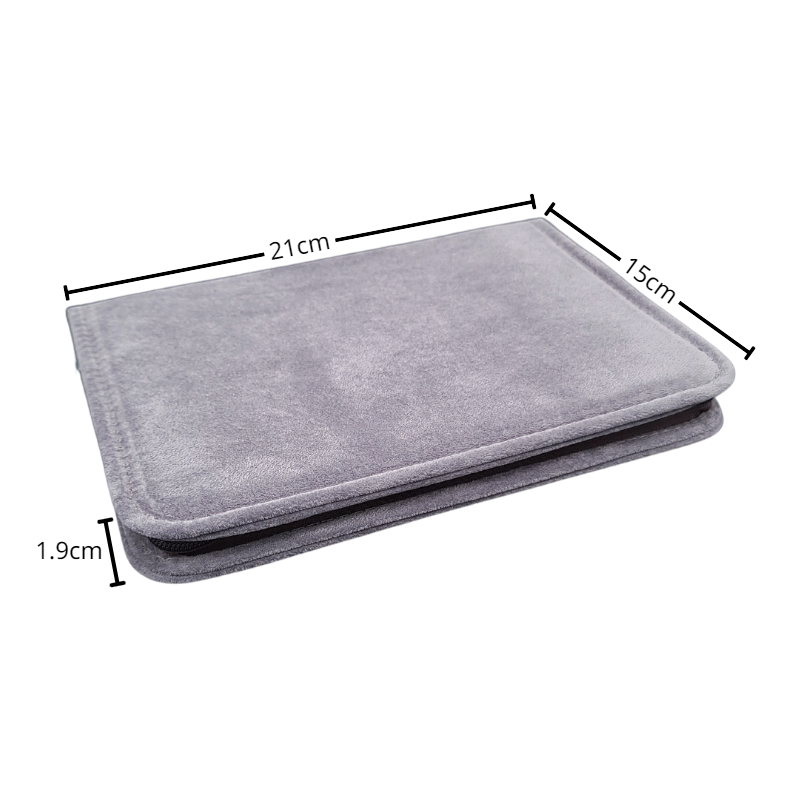 grey velvet earring zip pouch