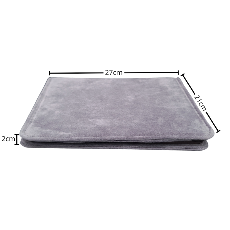 grey velvet necklace zip pouch