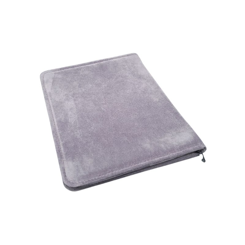 grey velvet necklace zip pouch