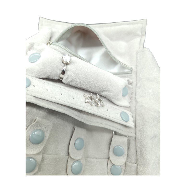 Gery velvet X-small set pouch-3 grey velvet x-small set pouch