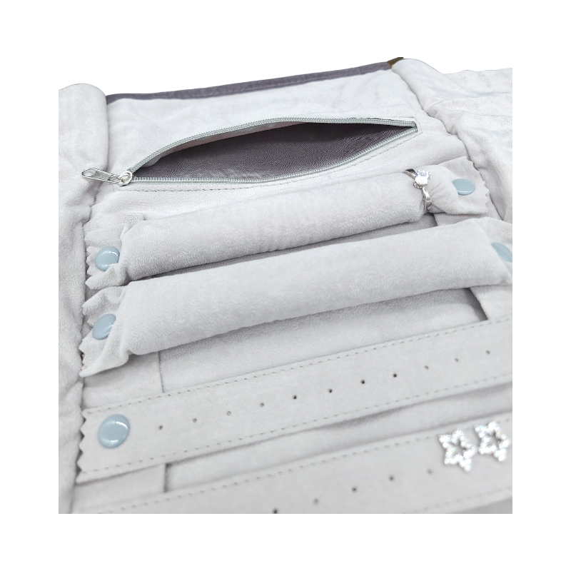 grey velvet medium set pouch