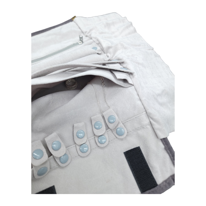 grey velvet medium set pouch