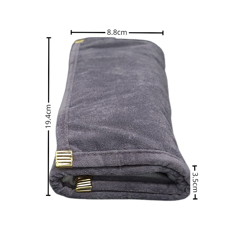 grey velvet medium set pouch