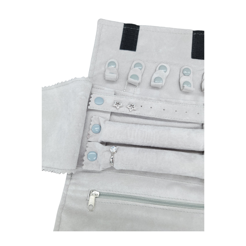 grey velvet small set pouch