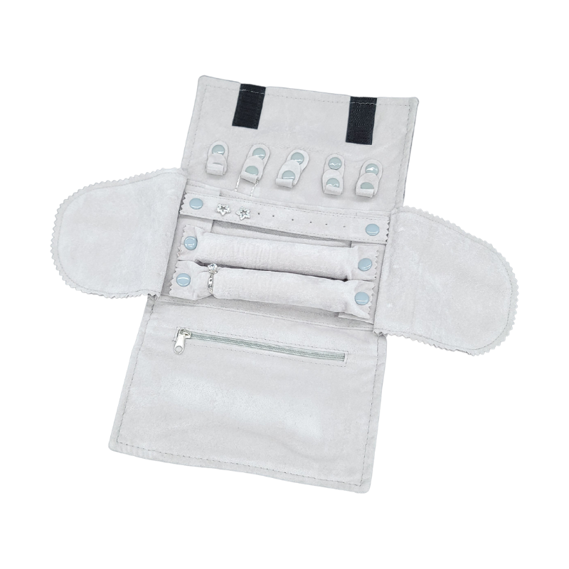 grey velvet small set pouch