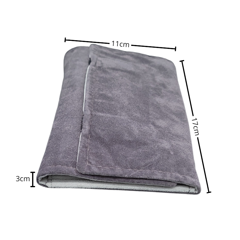 grey velvet small set pouch