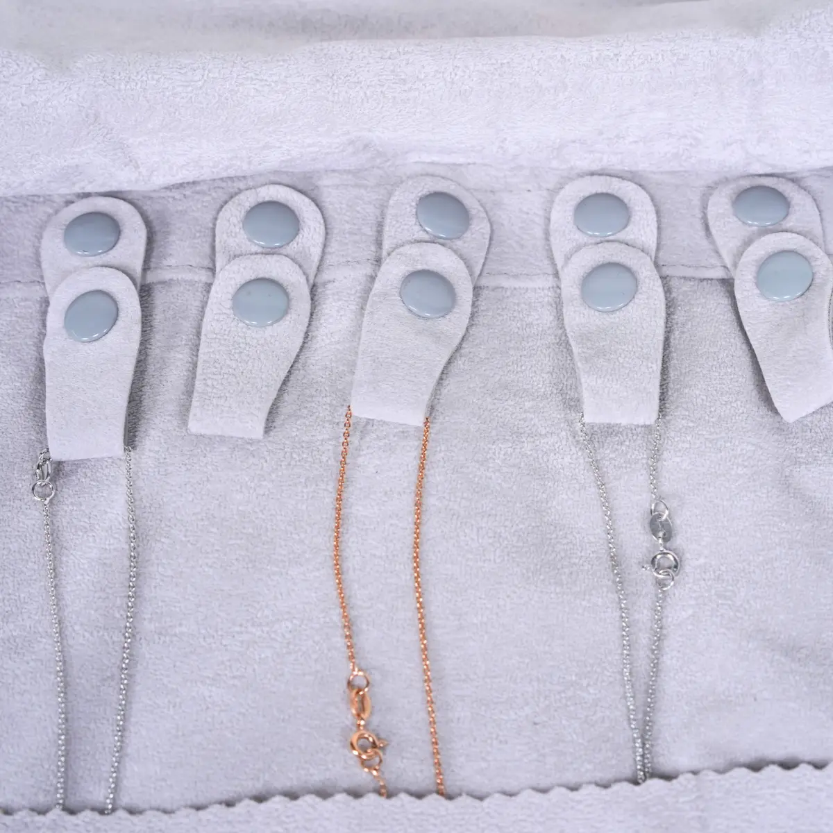 Jewellery-Roll-for- Necklace-PON84GE-grey-2 Jewellery Roll for Necklace PON84GE grey-shot on button