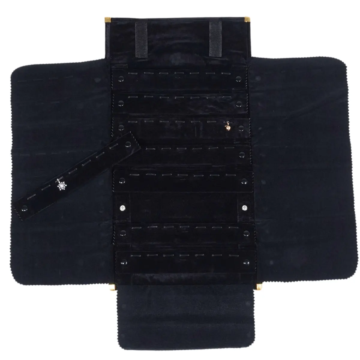 jewellery roll for pendant black - open