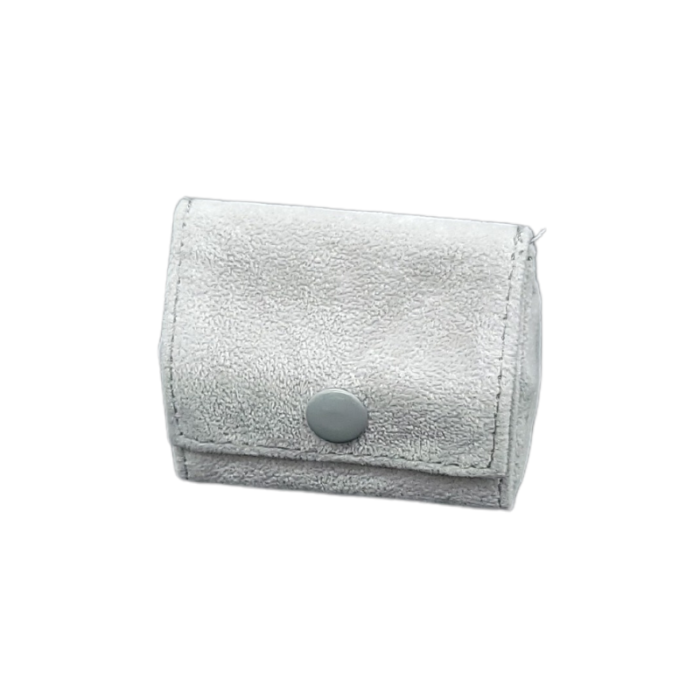 large grey velvet ring pouch