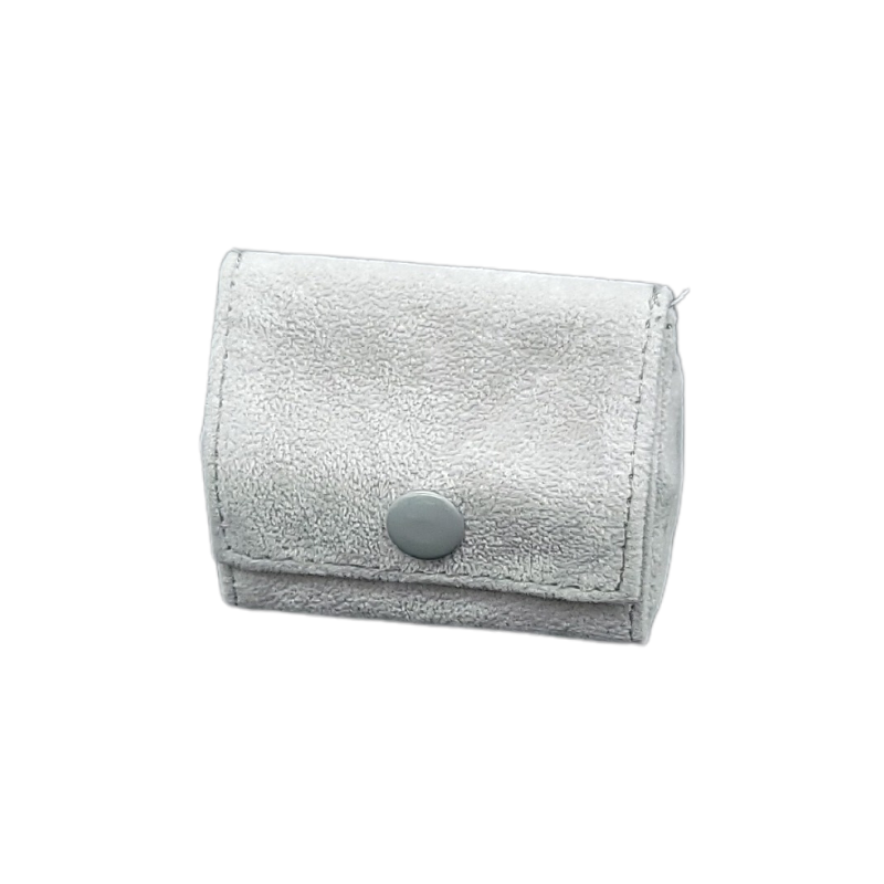 large grey velvet ring pouch