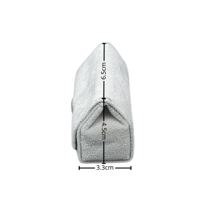 large grey velvet ring pouch