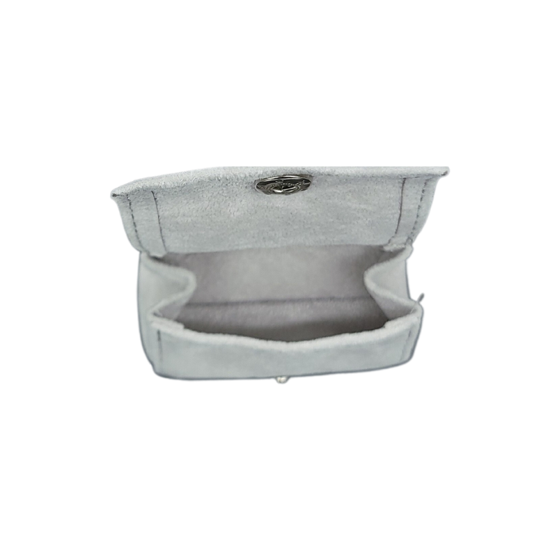 large grey velvet ring pouch