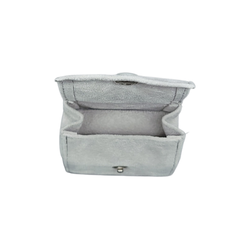 large grey velvet ring pouch
