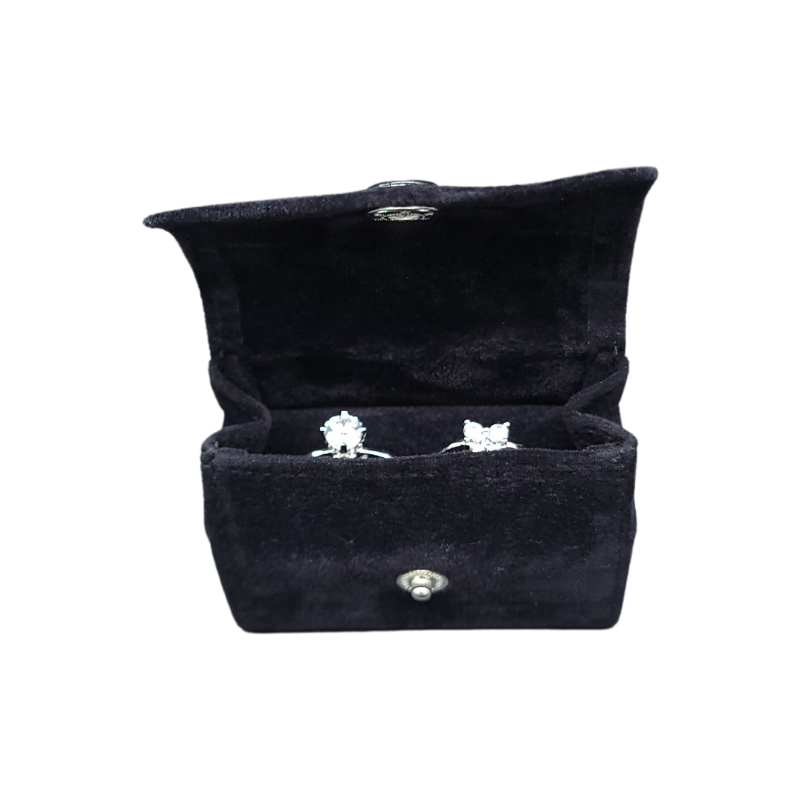 Large black ring pouch-8 black velvet ring pouch