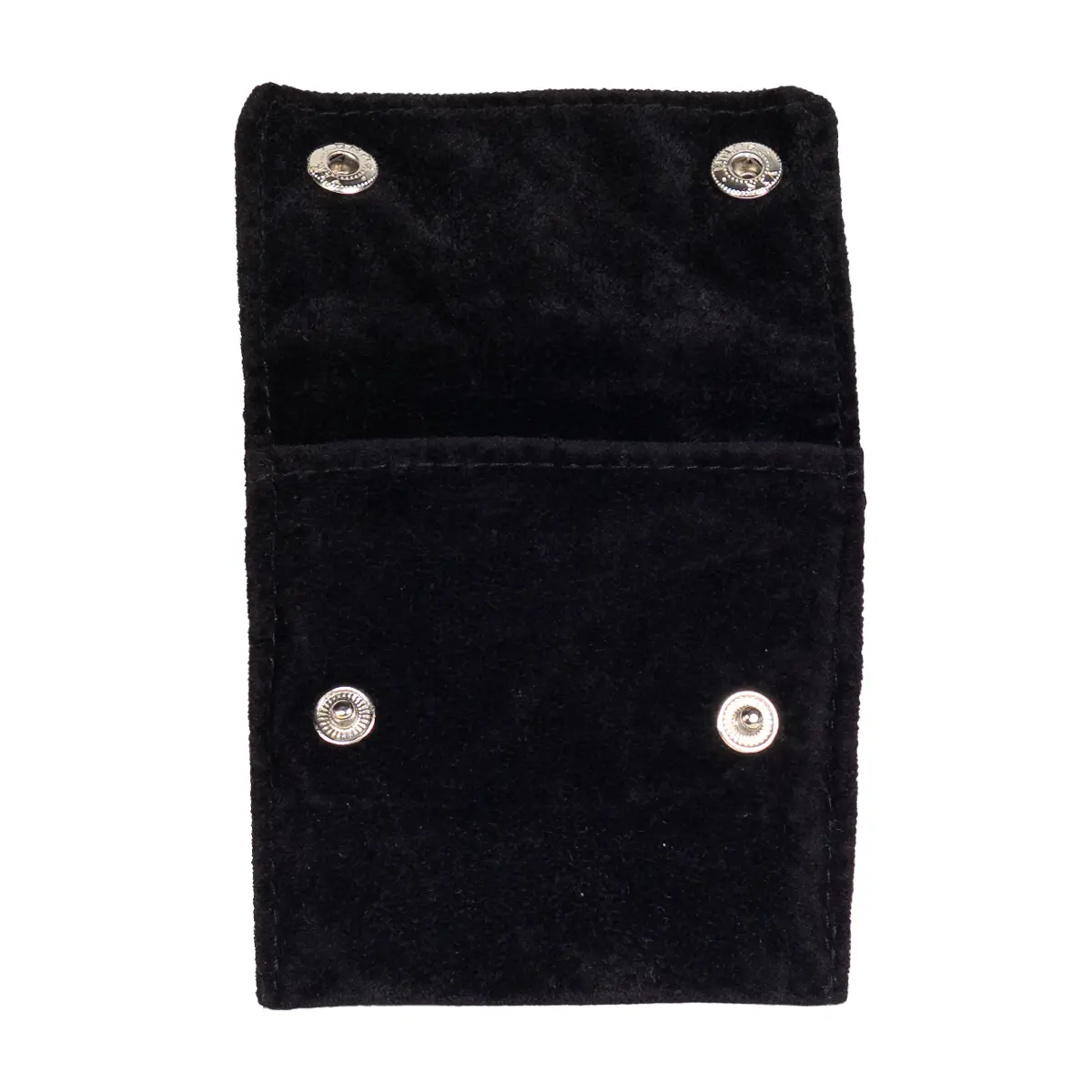 Velvet-jewellery-pouch-black-small-Front-view-open-PO81SBL