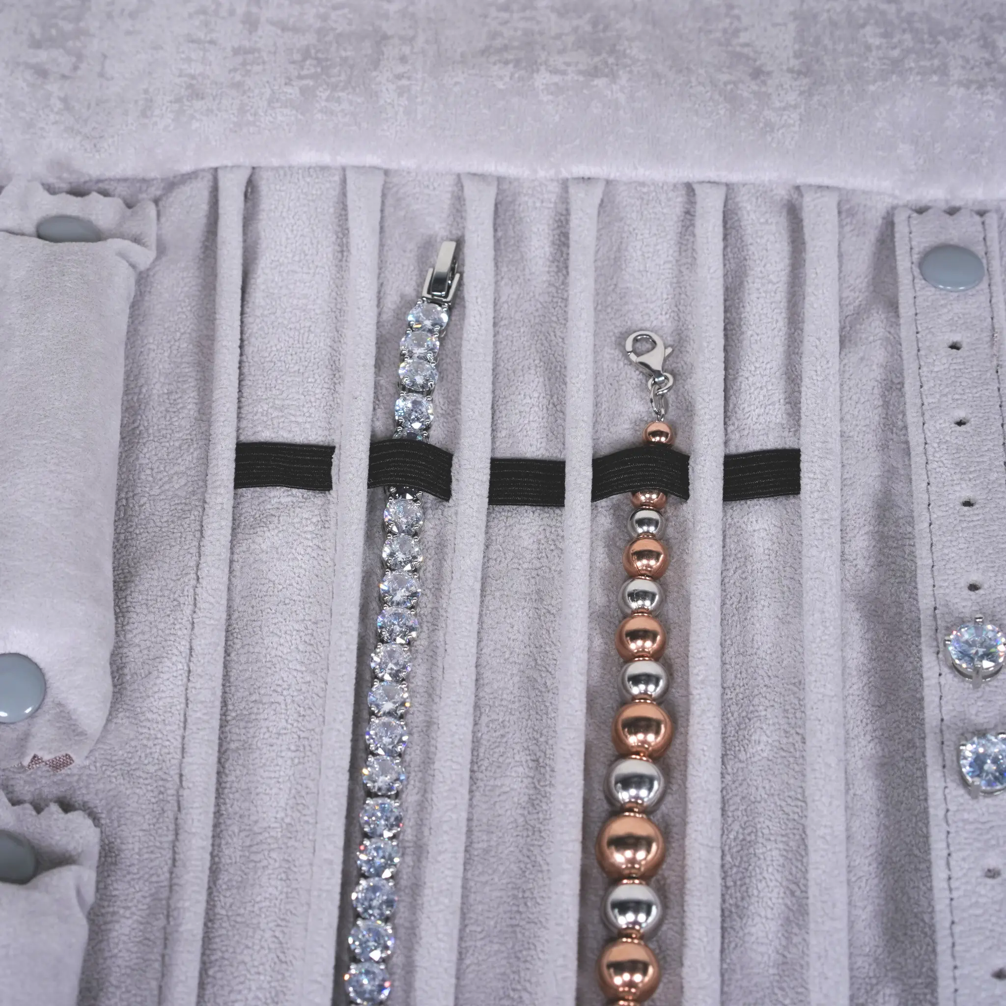 jewellery roll set grey