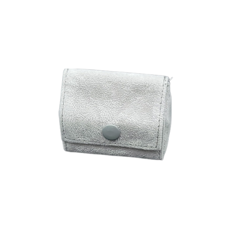 medium grey velvet ring pouch