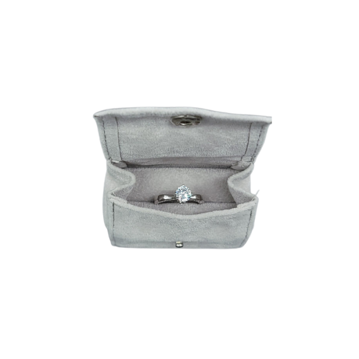 medium grey velvet ring pouch