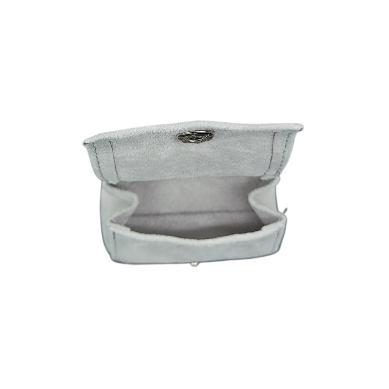 medium grey velvet ring pouch