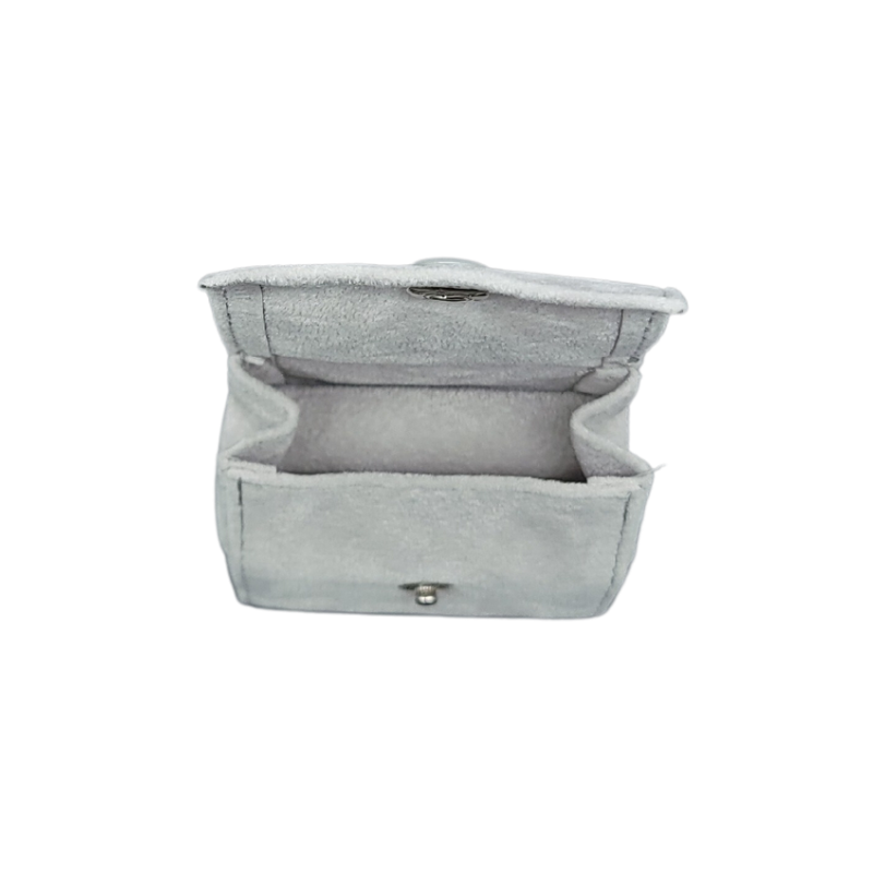 medium grey velvet ring pouch