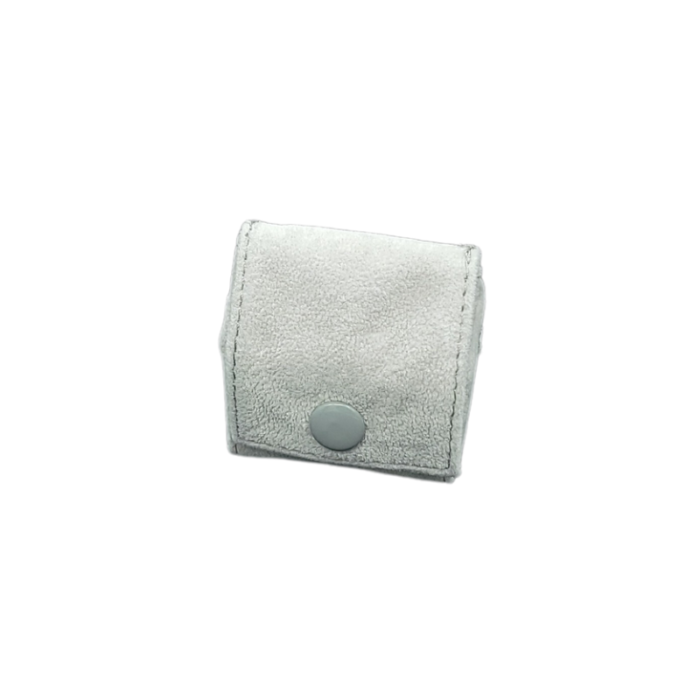 small grey velvet ring pouch