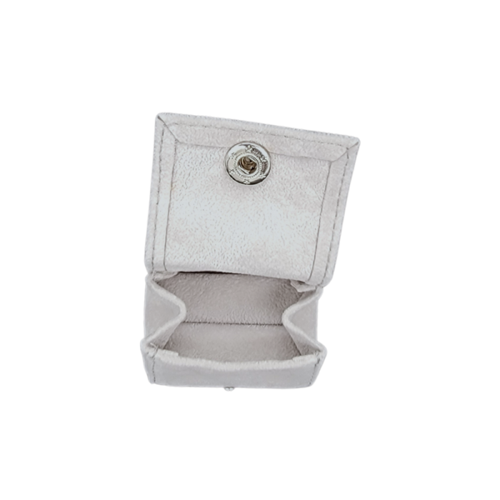 small grey velvet ring pouch