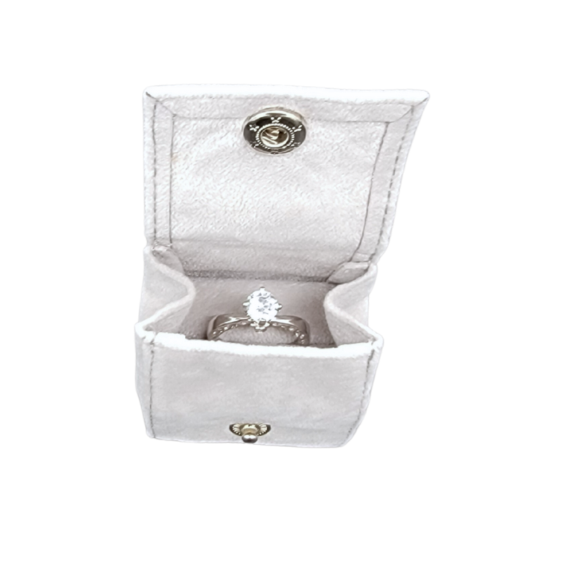 small Gery velvet ring pouch-3 small grey velvet ring pouch