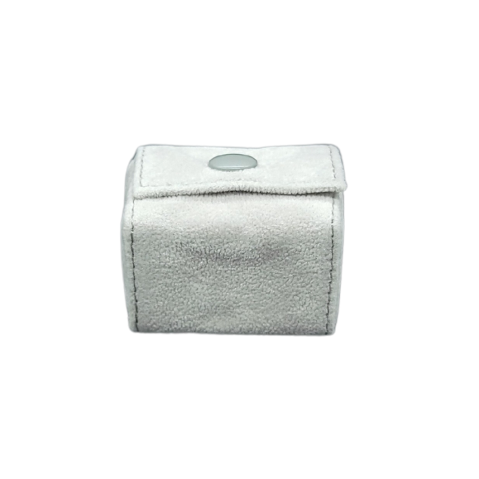 small grey velvet ring pouch