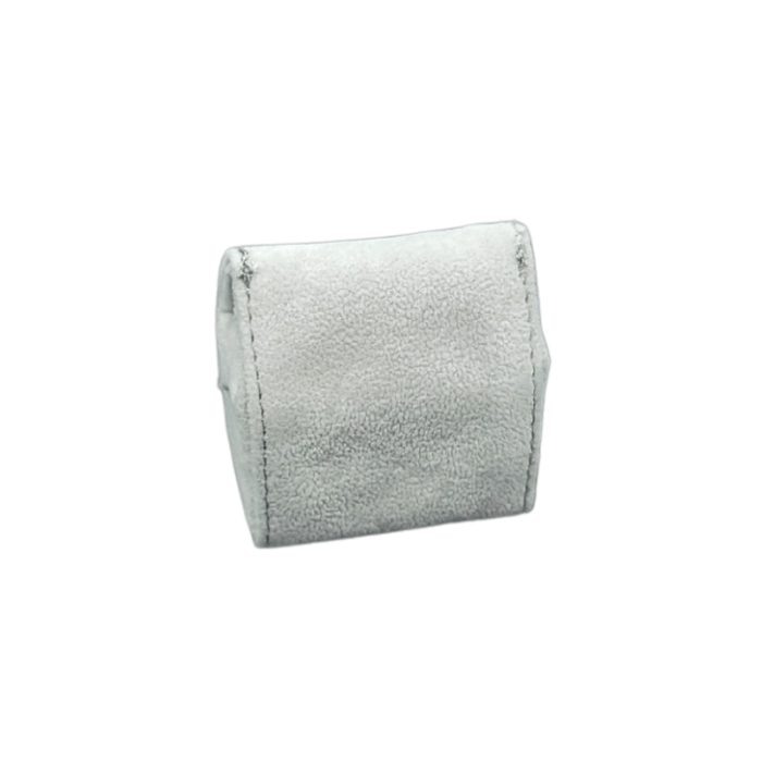 small grey velvet ring pouch