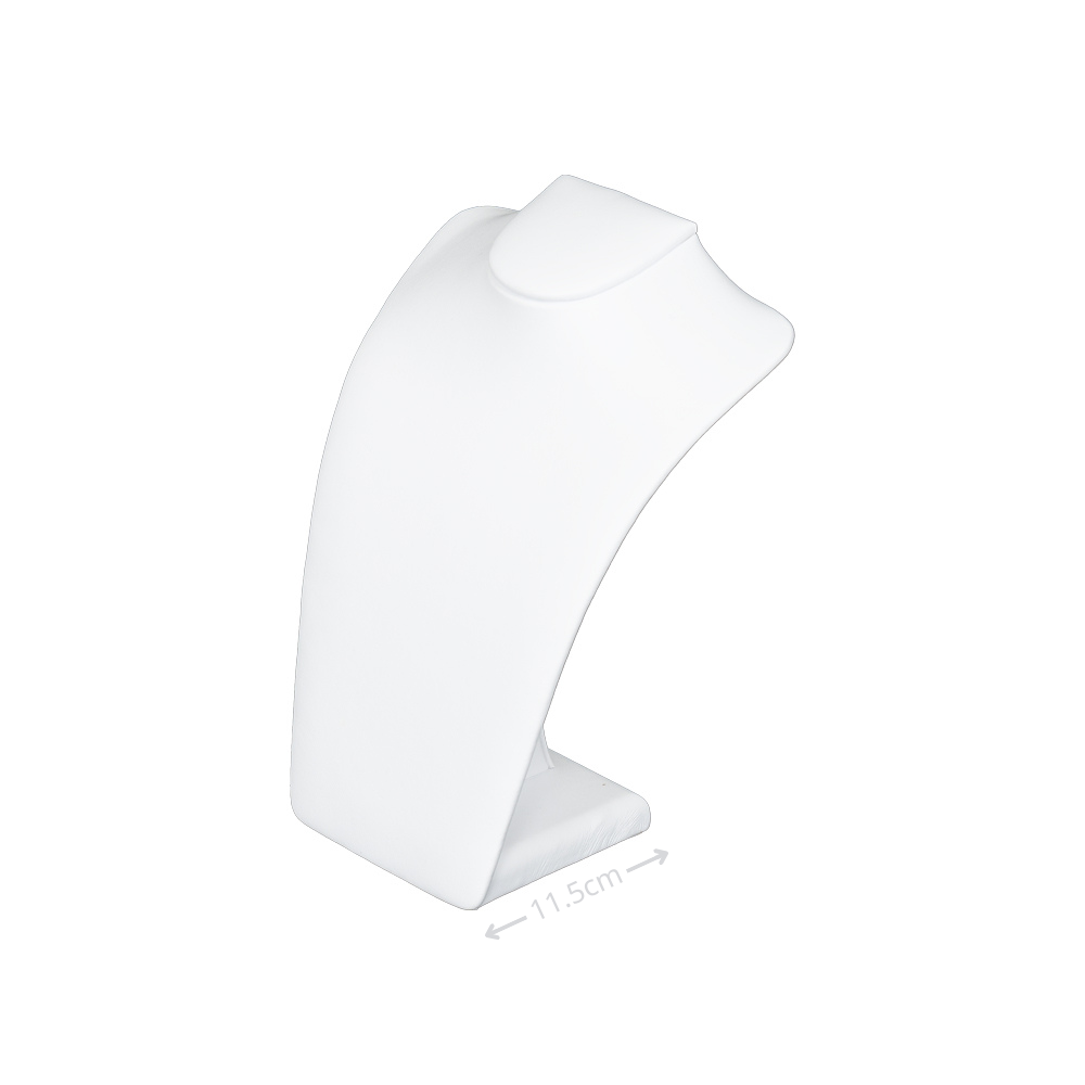 white leatherette necklace stand medium