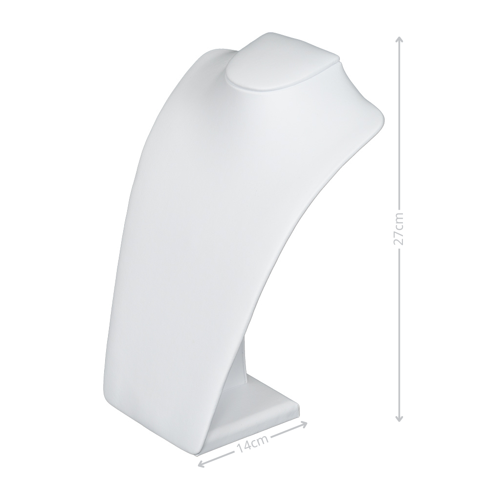 white leatherette necklace stand