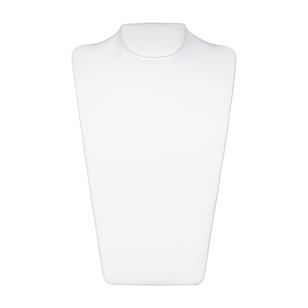 white leatherette necklace stand