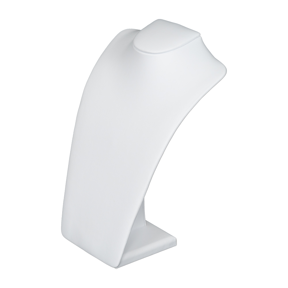 white leatherette necklace stand