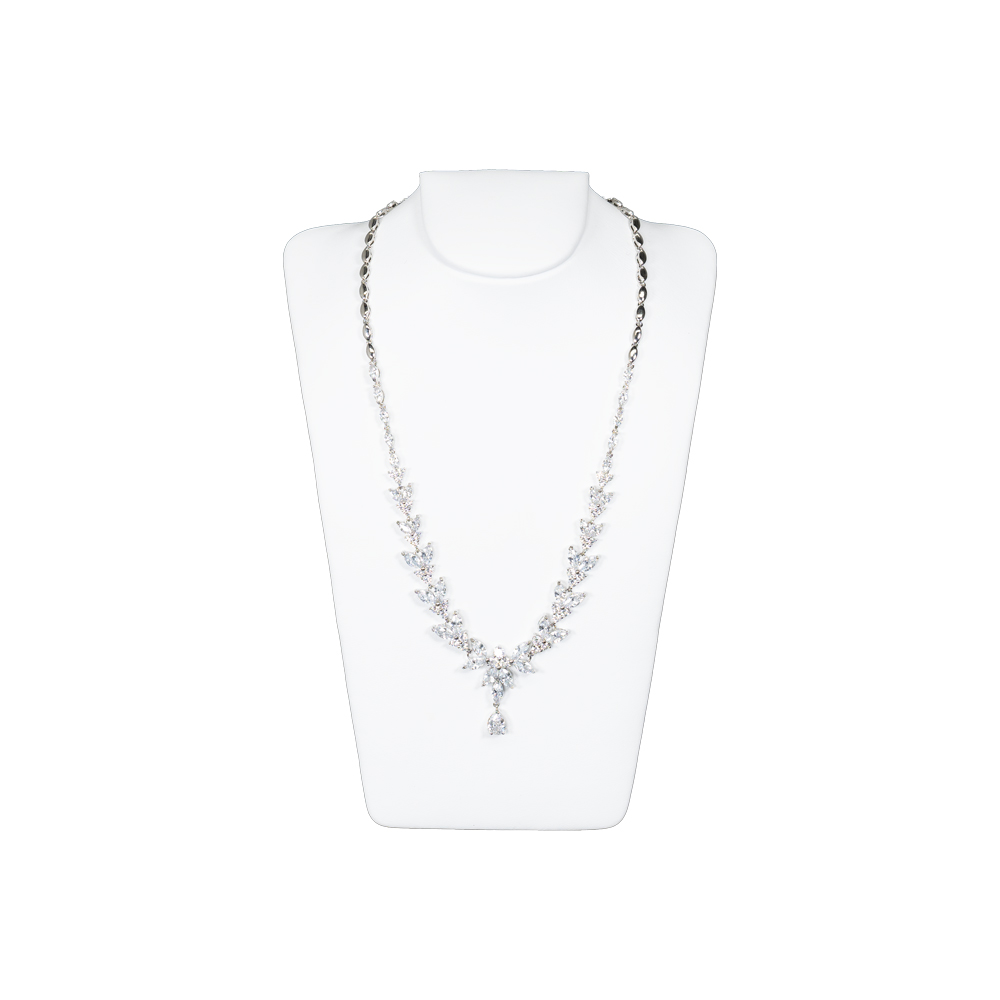 white leatherette necklace stand medium